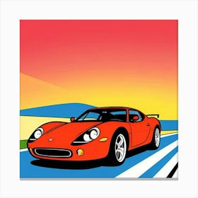 Urban Roads and Racing Pop Art Scene Canvas Print