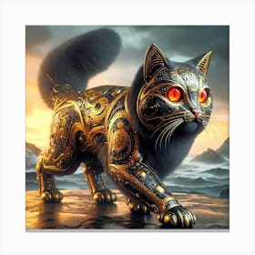 Feline Cat Creative Artwork Illustration 46 Canvas Print