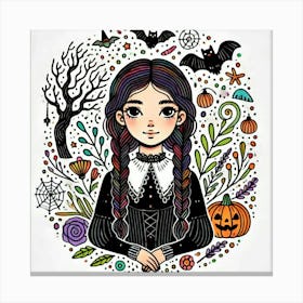 Wednesday Adams portrait 6 Canvas Print