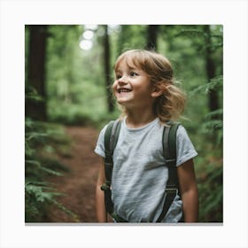 Little Girl In The Forest 3 Canvas Print