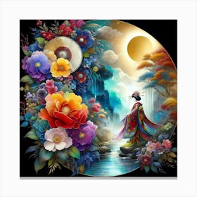 Creative Geisha Illustration 20 Canvas Print