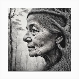 Old Woman In The Forest Canvas Print