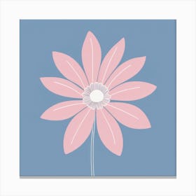 A White And Pink Flower In Minimalist Style Square Composition 712 Canvas Print