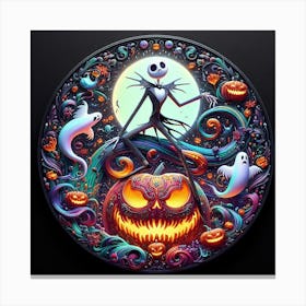 Hauntingly Beautiful Skellington at Halloween 1 Canvas Print