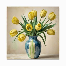 Green Tulips Hallway Art Print (4) Canvas Print