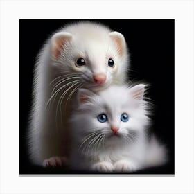 Ferret And Kitten 2 Canvas Print