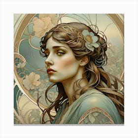 Art Nouveau Girl 5 30x30in 8280x8280px 18 Canvas Print