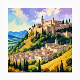 Urbino Italy Fauvist Painting Travel Poster Art Print Canvas Print