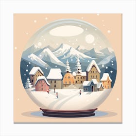 St Moritz Switzerland Snowglobe Canvas Print