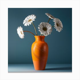 Daisy Flowers Vase Living Room (8) Canvas Print