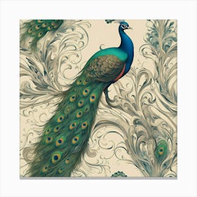 Peacock Wallpaper Canvas Print