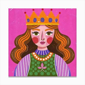 Queen With Crown And Pearls Canvas Print