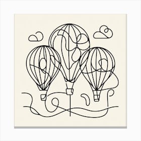 One line of Air Balloons, Picasso style Canvas Print