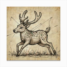 Deer With Arrows Canvas Print