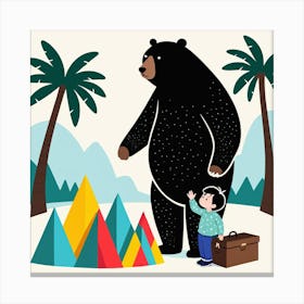 Bear And A Child 2 Canvas Print