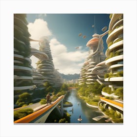 Futuristic City 256 Canvas Print