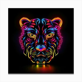 Neon Tiger Head 3 Leinwandbild