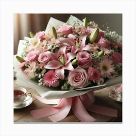 Bouquet Of Pink Flowers Canvas Print