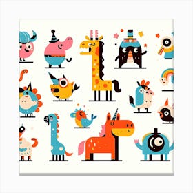 Cartoon Animals 1 Canvas Print