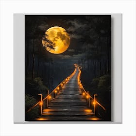 Full Moon Bridge Canvas Print