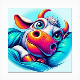 Psychedelic Cow Canvas Print