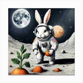 Rabbit On The Moon 11 Canvas Print