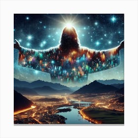 Jesus In The Sky 2 Canvas Print