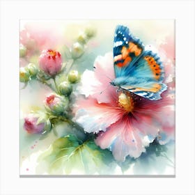 Butterfly On A Flower 5 Canvas Print