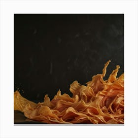 Orange Juice Splash On Black Background Canvas Print