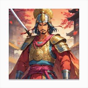 Rajput Warrior as a Samurai Canvas Print