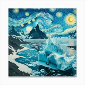 Van Gogh Painted A Starry Night Over An Arctic Iceberg 1 Canvas Print