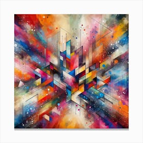 Colorful splashes, Abstract Canvas Print