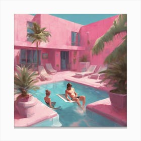 Pink Pool 1 Canvas Print