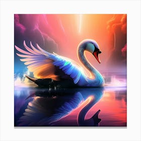 Swan - Wild Bird Painting Artwork 90 Canvas Print