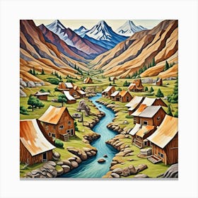 Early Prospectors Village Canvas Print