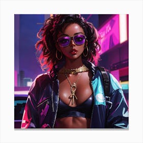 Neon Girl Canvas Print