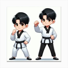 Taekwondo kid 3 Canvas Print