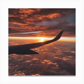 Sunset From An Airplane Canvas Print