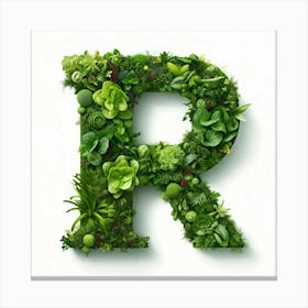 Letter R Made Of Vegetables Canvas Print