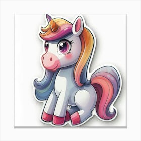 Unicorn Sticker 86 Canvas Print