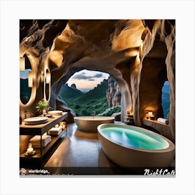 Bathroom In A Cave Canvas Print