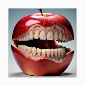 Apple With Teeth Canvas Print