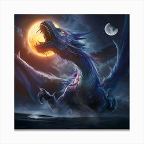 Dragon In The Moonlight Canvas Print