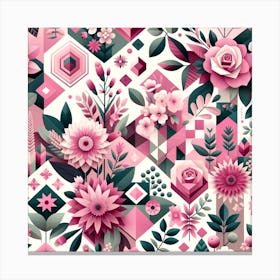 Pink Floral Pattern Canvas Print