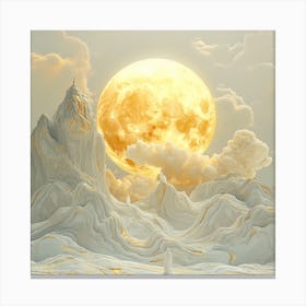 Golden Full Moon In The Sky Canvas Print