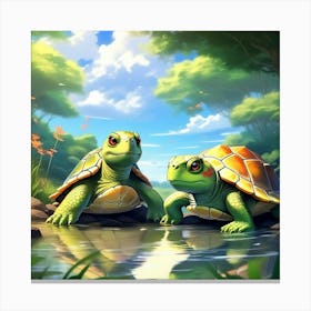 Couple of turtles Canvas Print