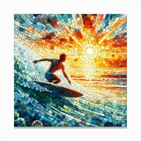 Surfer At Sunset Canvas Print