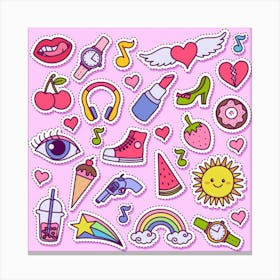 Fashion Patch Set Canvas Print