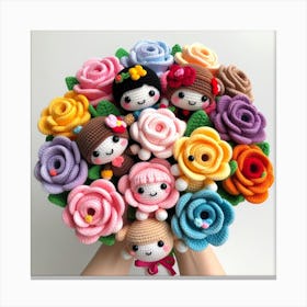 Amigurumi, Bouquet of roses Canvas Print