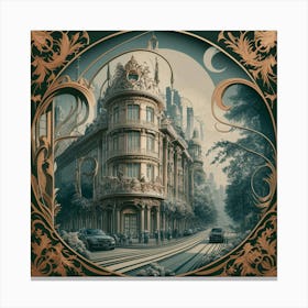 City In The Moonlight Canvas Print